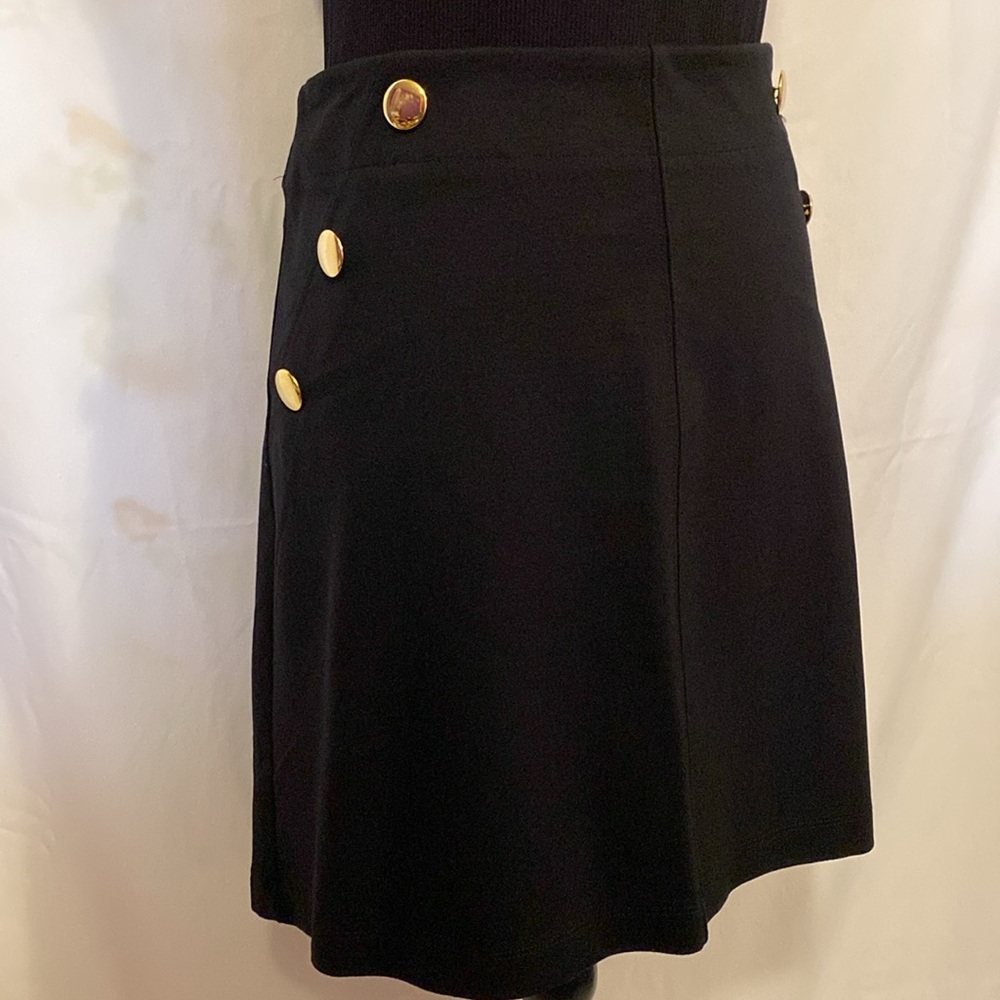 Cato Black Mini Skirt with Gold Buttons